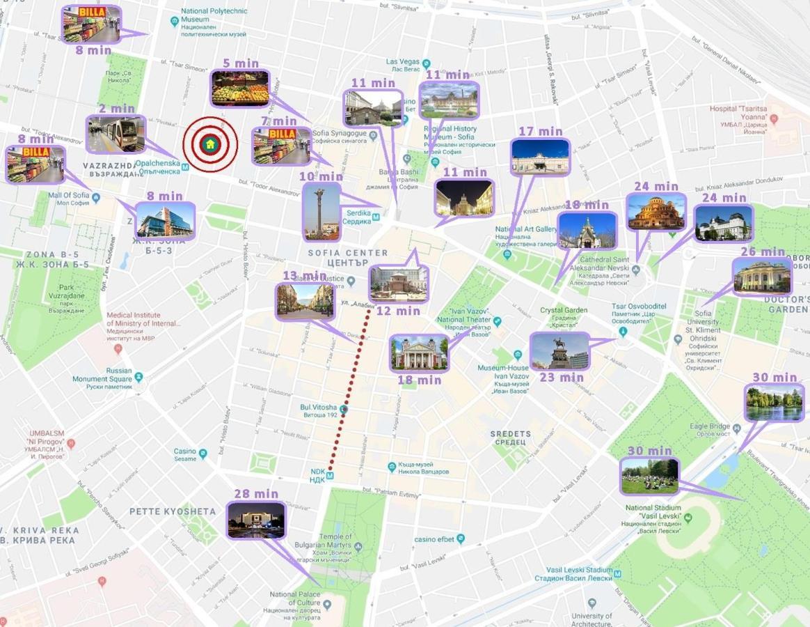 סופיה Unique Luxurious Jacuzzi Penthouse Duplex In City Center! 2 Baths! Free Parking! מראה חיצוני תמונה